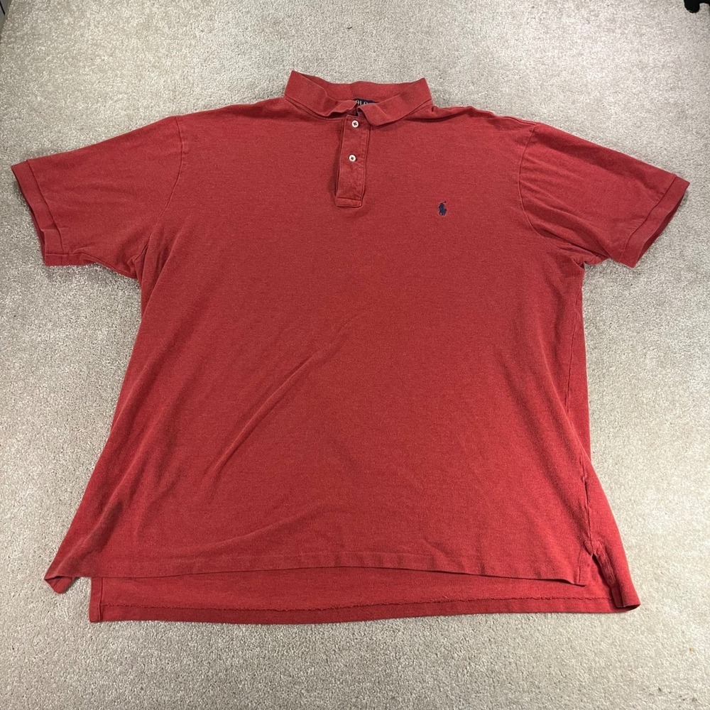 Polo Ralph Lauren Polo Shirt Mens 3XLT Red Short Sleeve Cotton Pique Pony‎ Logo